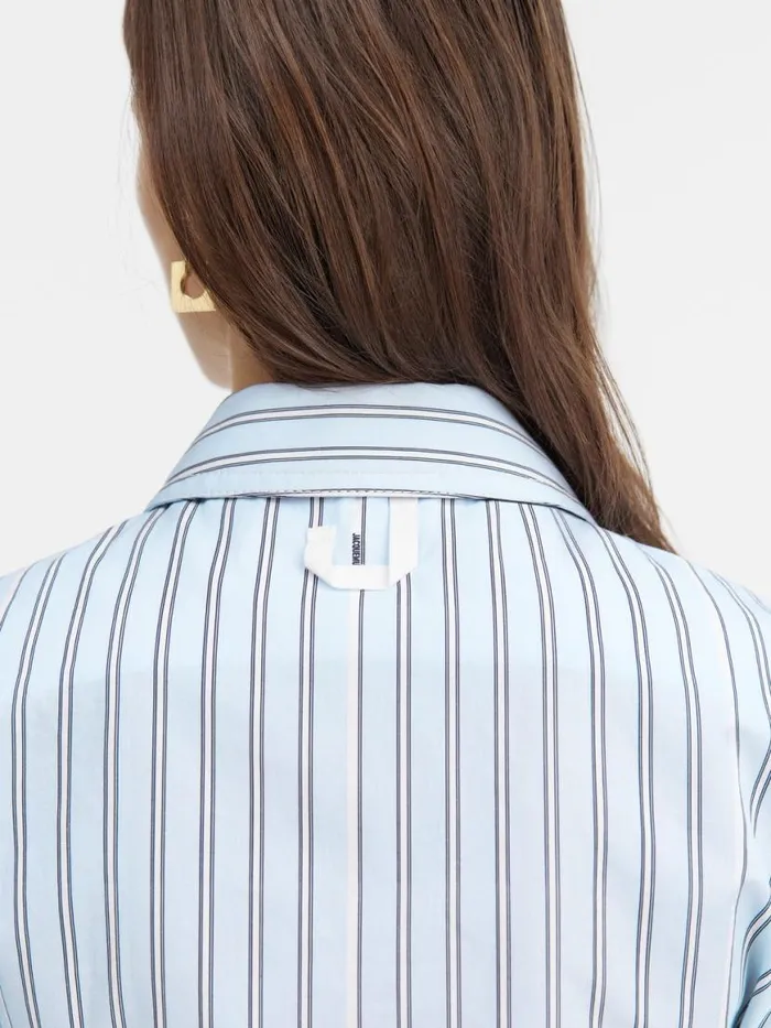 The Bari Cropped Shirt Print Blue Stripes Women JACQUEMUS Tops and Shirts The Bari Cropped Shirt Print Blue Stripes Women JACQUEMUS Tops and Shirts