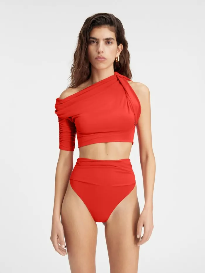 The Drapeado Top Orange Women JACQUEMUS Tops and Shirts The Drapeado Top Orange Women JACQUEMUS Tops and Shirts
