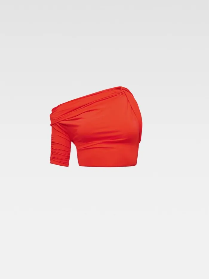 The Drapeado Top Orange Women JACQUEMUS Tops and Shirts The Drapeado Top Orange Women JACQUEMUS Tops and Shirts