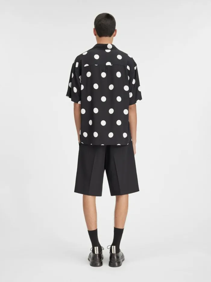 The Jean Shirt Print Dots Black and White Men JACQUEMUS Shirts The Jean Shirt Print Dots Black and White Men JACQUEMUS Shirts
