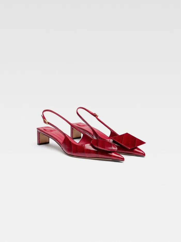 The Low Duelo Slingbacks Dark Red Women JACQUEMUS Shoes The Low Duelo Slingbacks Dark Red Women JACQUEMUS Shoes