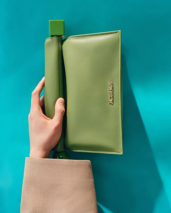 The Rond Carr Clutch Green Women JACQUEMUS Crossbody and Handbags