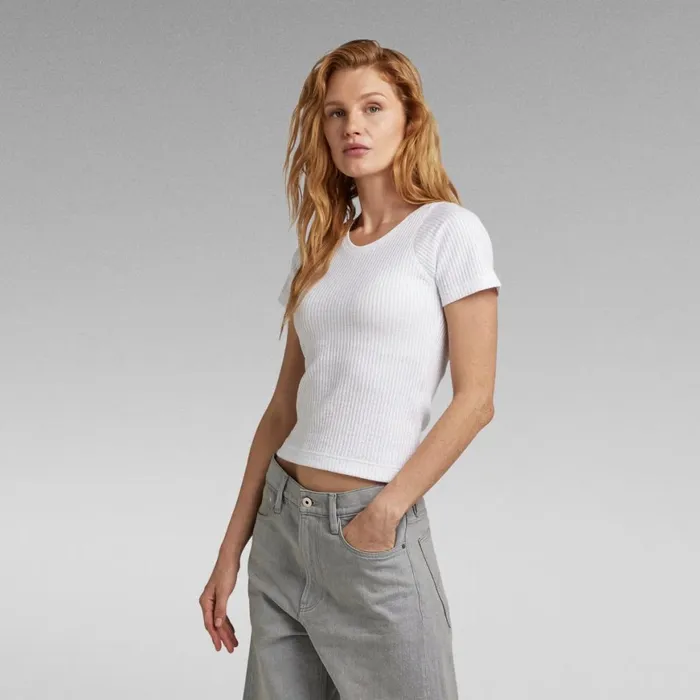 Tops and Tshirts Women GStar RAW Deep Scoop Ultra Slim Top White