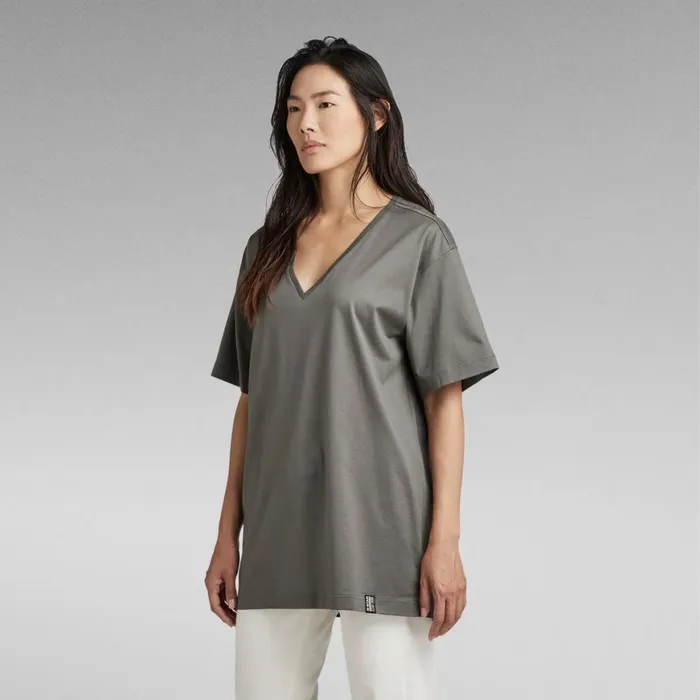 Tops and Tshirts Women GStar RAW Essential Loose Deep VNeck TShirt Granite