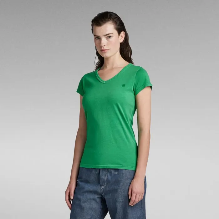 Tops and Tshirts Women GStar RAW Eyben Slim VNeck TShirt Jolly Green Gd