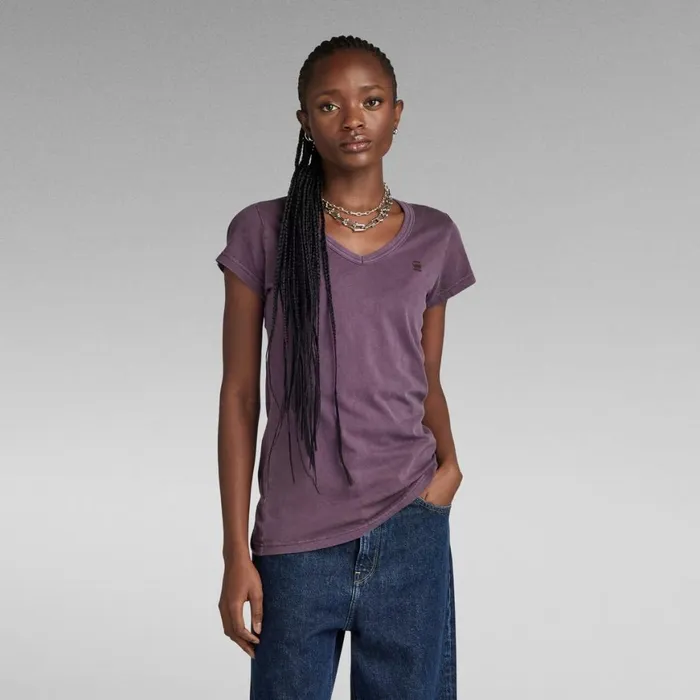 Tops and Tshirts Women GStar RAW Eyben Slim VNeck Top Lt Maze Gd