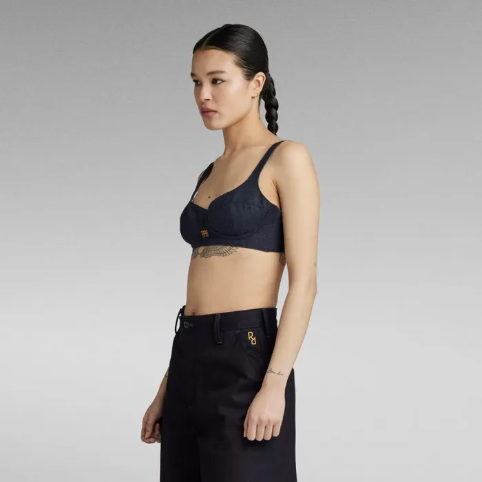 Tops and Tshirts Women GStar RAW GSRR Bralette Top Raw Denim