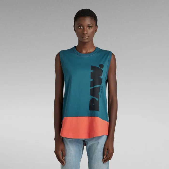 Tops and Tshirts Women GStar RAW Lash Color Block Tank Top Nitropaprika Color Block