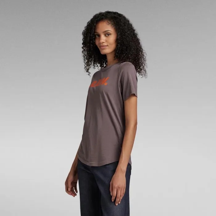 Tops and Tshirts Women GStar RAW Raw Slim Round Neck TShirt Dark Taupe Fungi