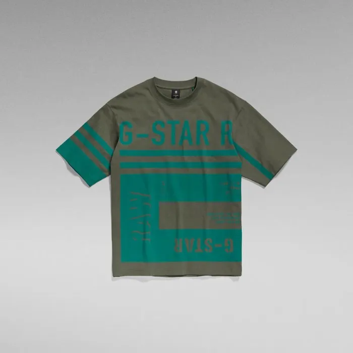 Tops and Tshirts Women GStar RAW Unisex TShirt Scarf Graphic Boxy Light Hunter