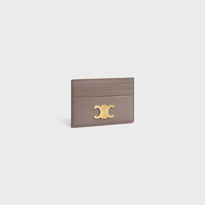 Triomphe Card Holder In Shiny Calfskin Pebble Women CELINE CARD HOLDERS Triomphe Card Holder In Shiny Calfskin Pebble Women CELINE CARD HOLDERS