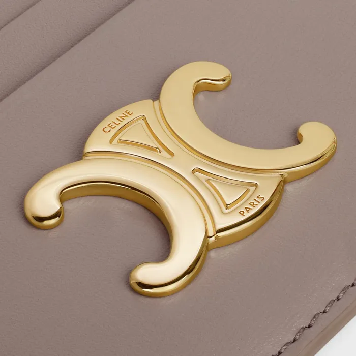 Triomphe Card Holder In Shiny Calfskin Pebble Women CELINE CARD HOLDERS Triomphe Card Holder In Shiny Calfskin Pebble Women CELINE CARD HOLDERS