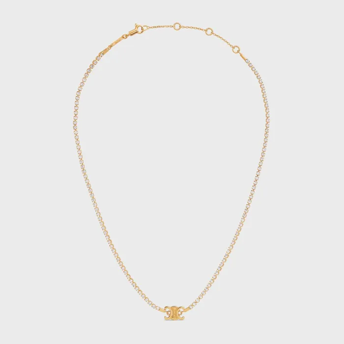 Triomphe Sparkle Necklace In Brass With Gold Finish And Strass Gold Women CELINE TRIOMPHE
