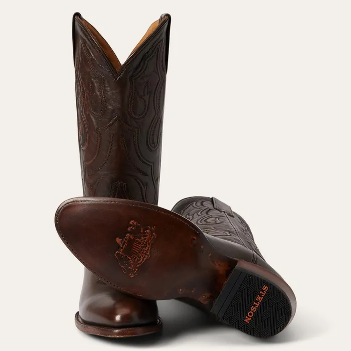 Western Men Stetson Carlisle Western Boots Burnished Brown