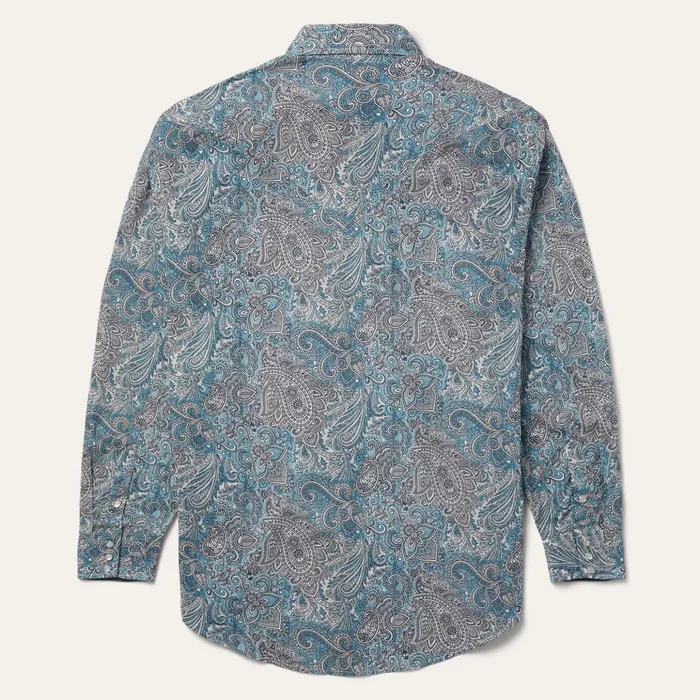 Western Shirts Men Stetson Paisley Western Shirt Green