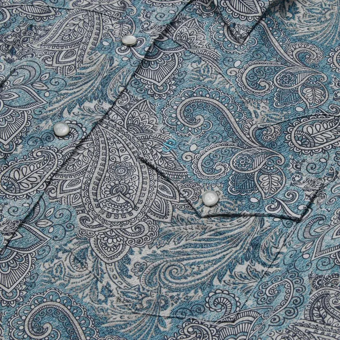 Western Shirts Men Stetson Paisley Western Shirt Green