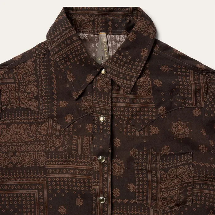 Western Shirts Women Stetson Patchwork Bandana Print Shirt Patchwork Bandana Print Shirt