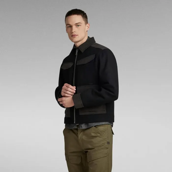 Winter Coats Men GStar RAW Short Wool Jacket Dark Black