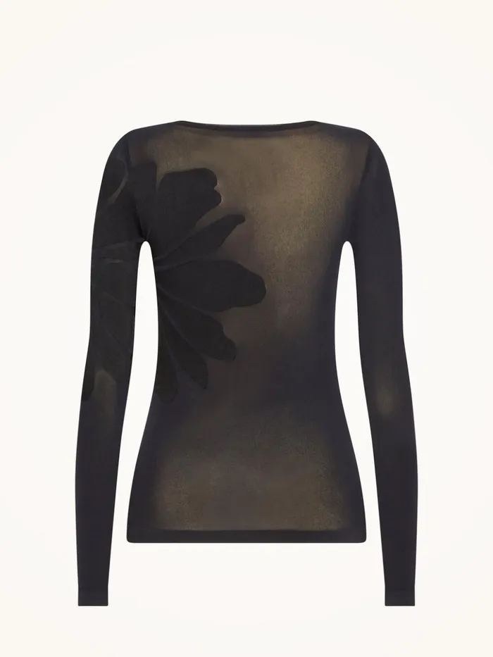 Wolford Body Tattoo Top Long Sleeves Black Women Longsleeved Tops