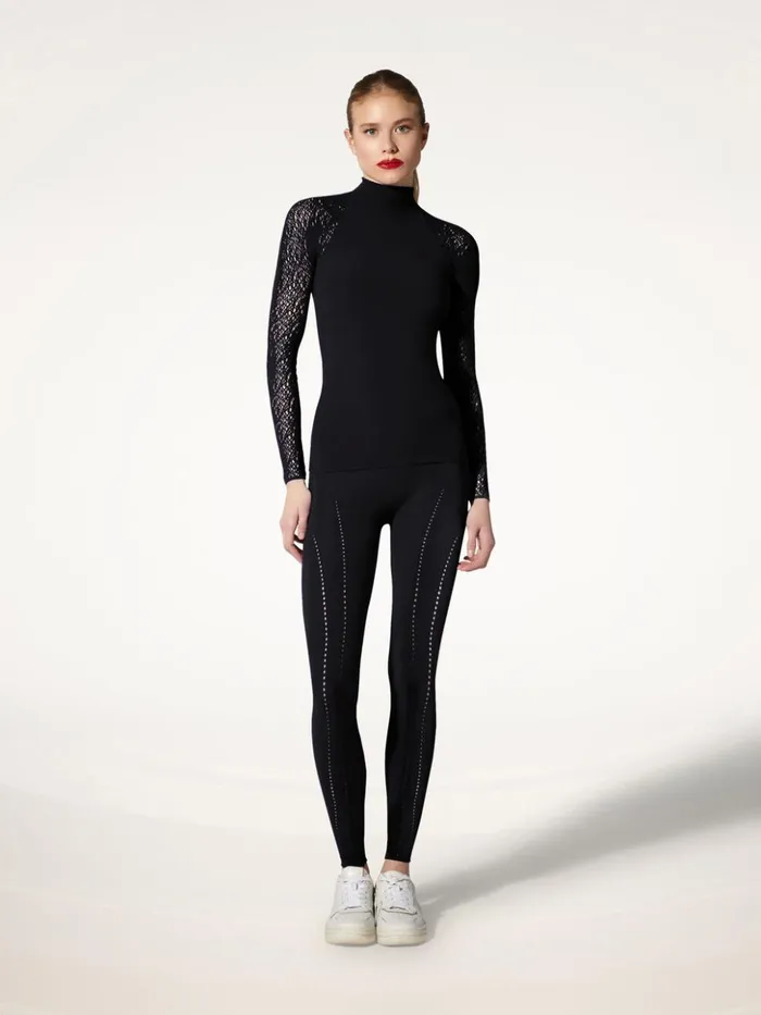 Wolford W Net Top Long Sleeves Black Women Longsleeved Tops