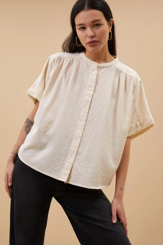 Women Alex Rib Blouse Off White Bybar Blouses