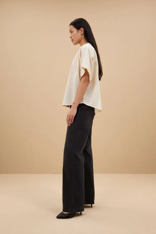 Women Alex Rib Blouse Off White Bybar Blouses Women Alex Rib Blouse Off White Bybar Blouses