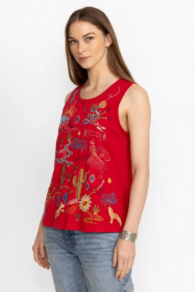 Women ARIZONA KNIT TANK Racer Red Johnny Was Tops