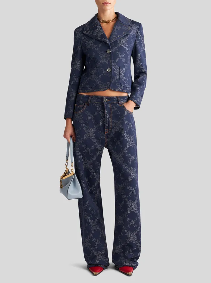 Women Baggy Jacquard Jeans Etro Trousers