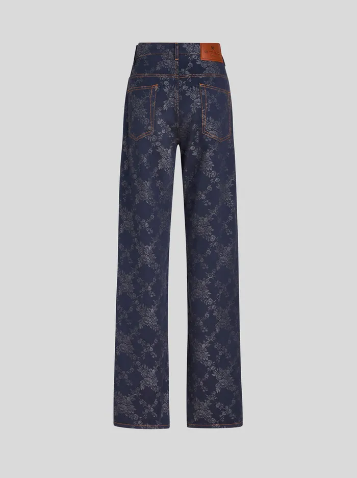 Women Baggy Jacquard Jeans Etro Trousers