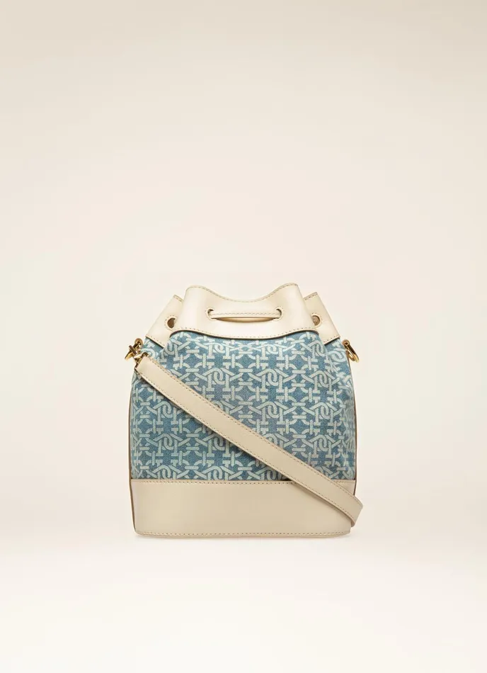 Women Bally Crossbody Bags Cleoh 8211 Organic Cotton Denim Bucket Bag In Blue