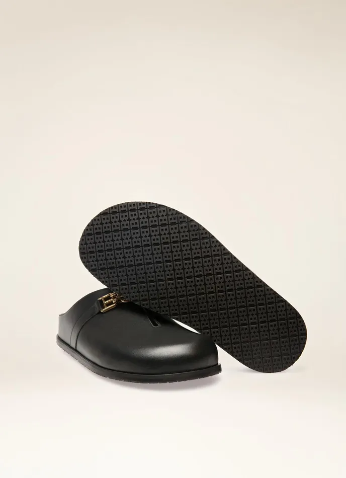 Women Bally Flats and Moccasins Francine 8211 Leather Slippers In Black