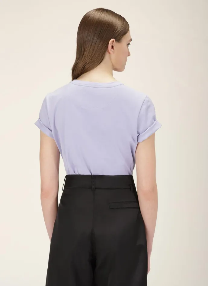 Women Bally Tops Logo TShirt 8211 Cotton TShirt In Lilac