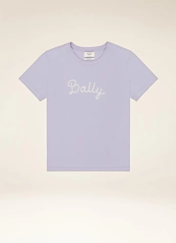 Women Bally Tops Logo TShirt 8211 Cotton TShirt In Lilac