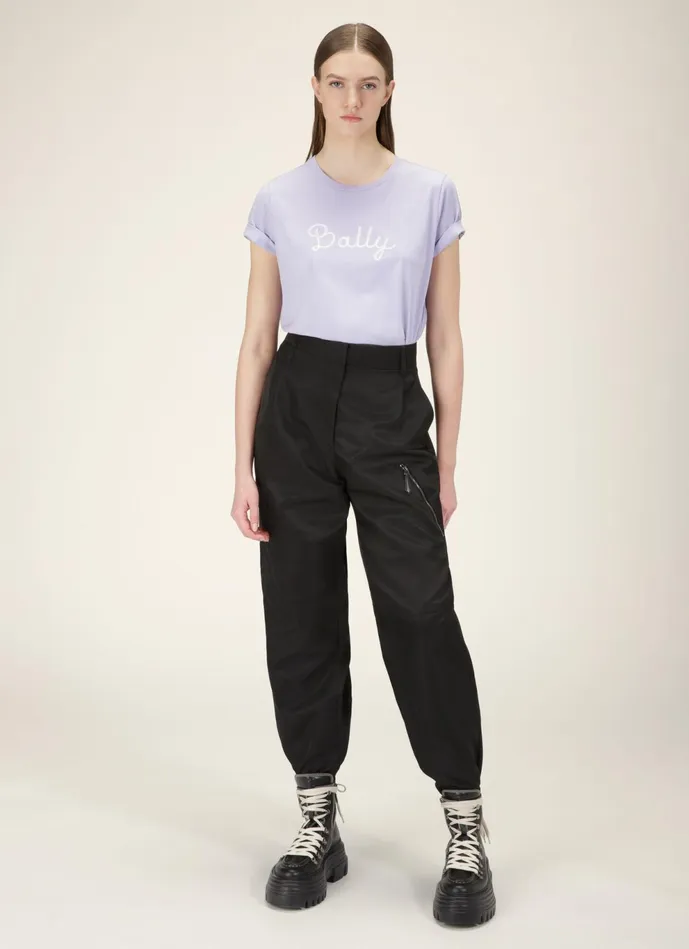 Women Bally Tops Logo TShirt 8211 Cotton TShirt In Lilac