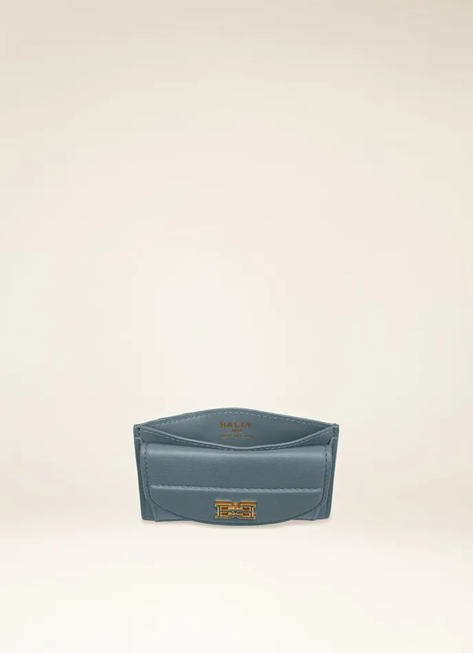 Women Bally Wallets Belky 8211 Leather Card Holder In Blue