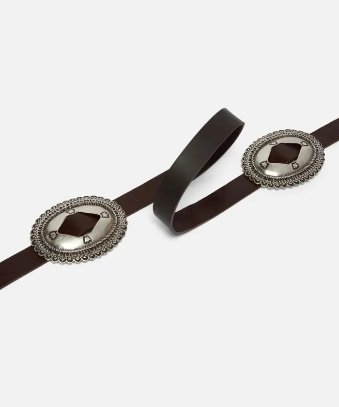 Women Belts Pinko Belt With Large Buckle 2cm Dark Brownold Silver