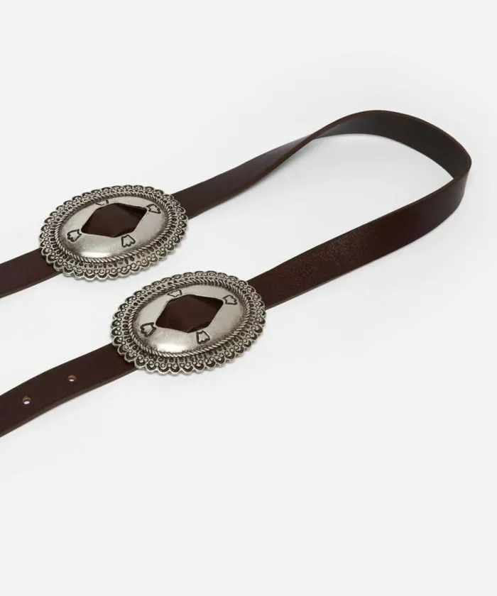 Women Belts Pinko Belt With Large Buckle 2cm Dark Brownold Silver
