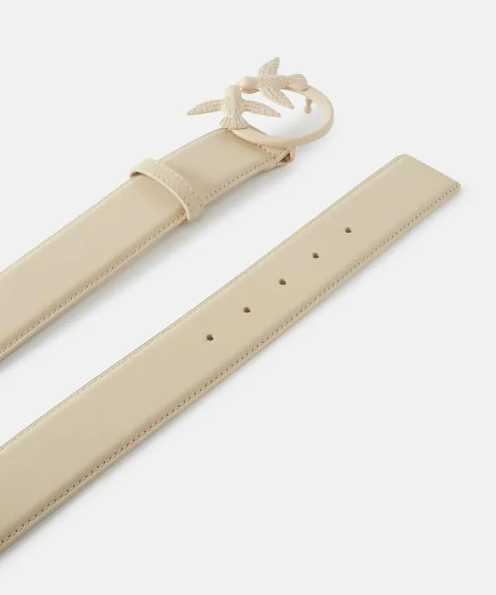 Women Belts Pinko Love Birds High Colourblock Leather Belt 4cm Beigesmoke Grey Colour Block Women Belts Pinko Love Birds High Colourblock Leather Belt 4cm Beigesmoke Grey Colour Block