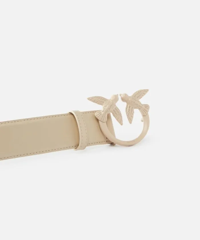 Women Belts Pinko Love Birds High Colourblock Leather Belt 4cm Beigesmoke Grey Colour Block Women Belts Pinko Love Birds High Colourblock Leather Belt 4cm Beigesmoke Grey Colour Block