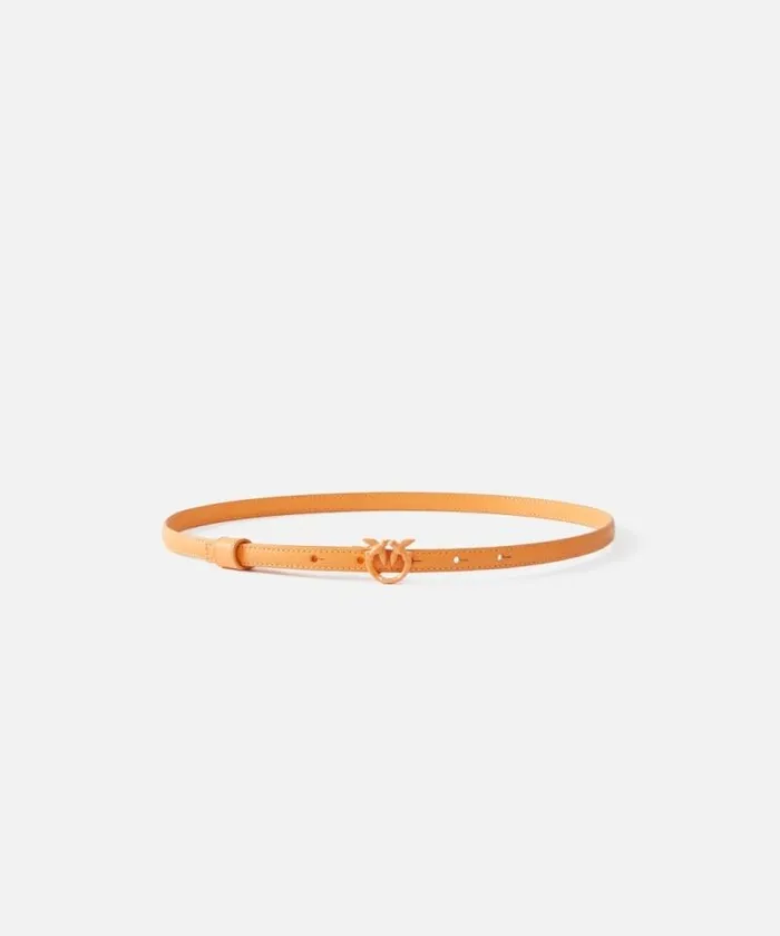 Women Belts Pinko Superthin Colourblock Love Birds Belt 1cm Pumpkin Colour Block
