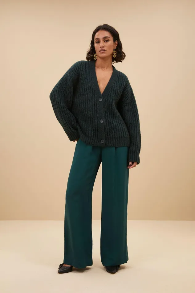 Women Bobbi Cardigan Dark Green Bybar Cardigans