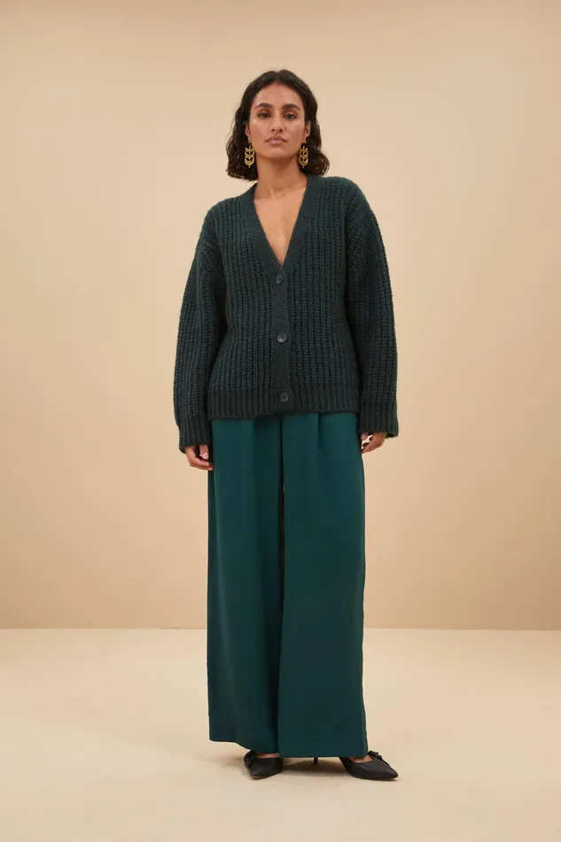 Women Bobbi Cardigan Dark Green Bybar Cardigans