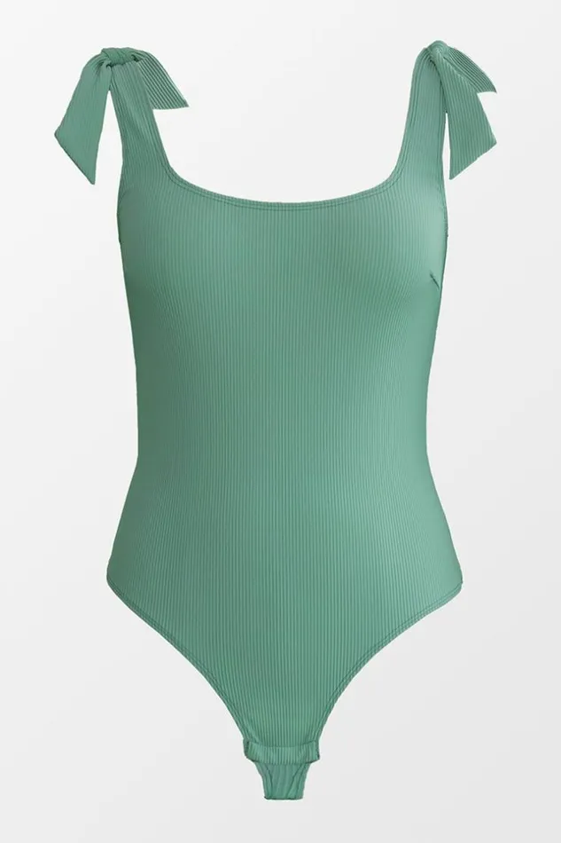 Women Bodysuits Cupshe Novalee Bowknot Bodysuit Green