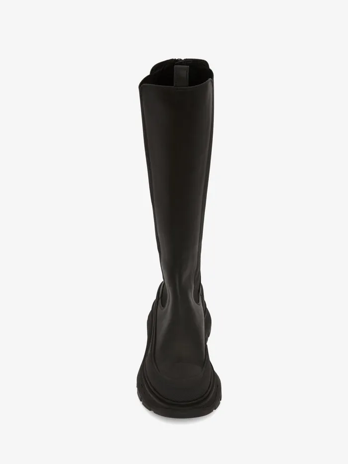 Women Boots Alexander McQueen Tread Slick Knee High Boot Black
