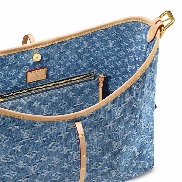Women CarryAll Bag Louis Vuitton Louis Vuitton M46855 CarryAll MM Denim Blue 8211 Louis Vuitton Handbag Store