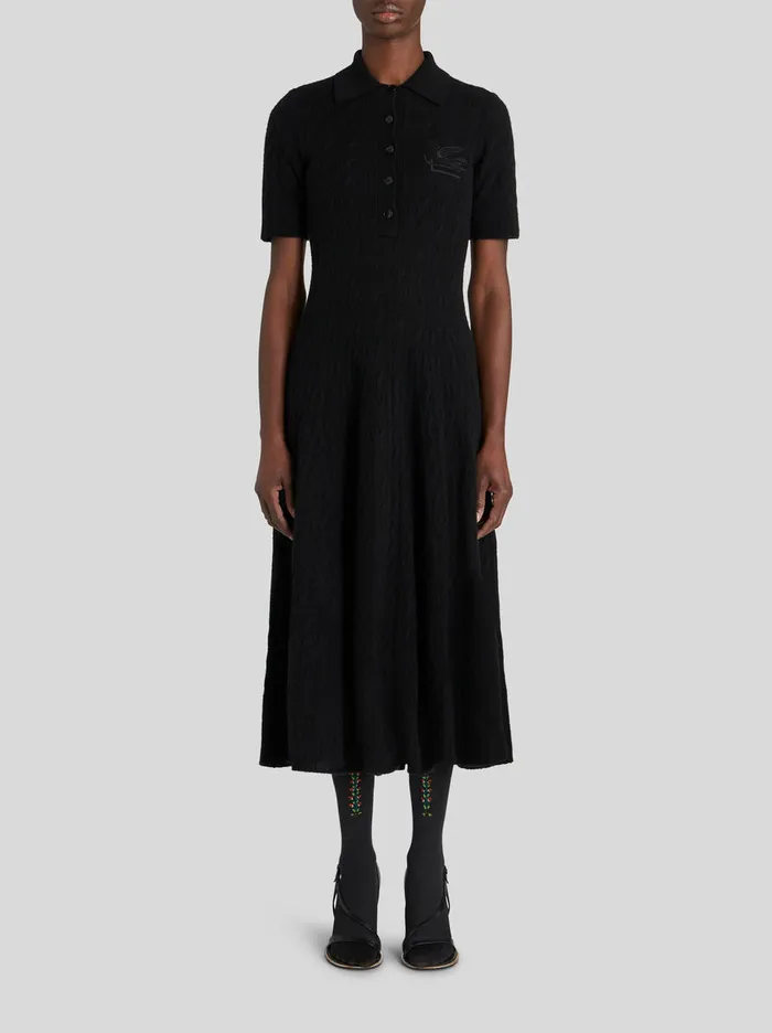 Women Cashmere Polo Dress With Logo Etro Knitwear