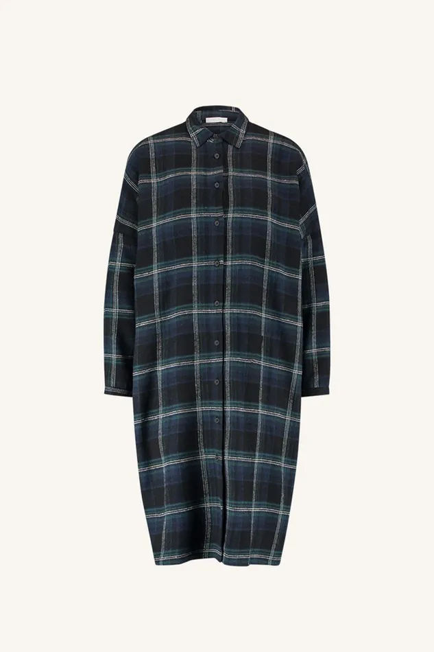 Women Check Dress Dark Green Bybar Dresses