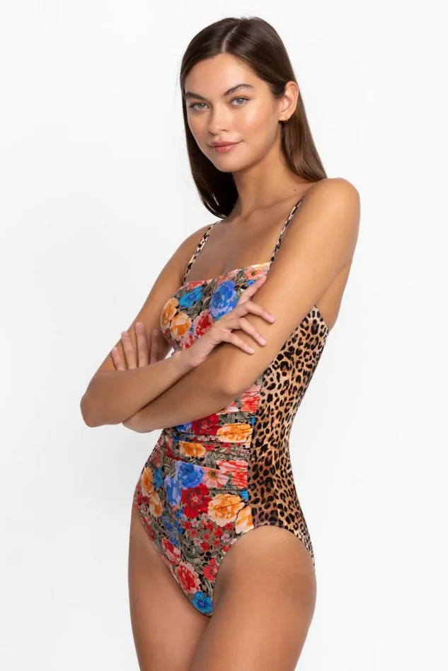 Women CHEETAH RUCHED ONE PIECE Multi Johnny Was Swim and Resort Women CHEETAH RUCHED ONE PIECE Multi Johnny Was Swim and Resort