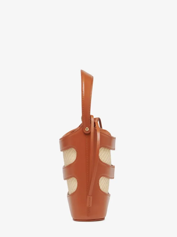 Women Crossbody Bags Alexander McQueen The Rise Mini Bucket Tannatural