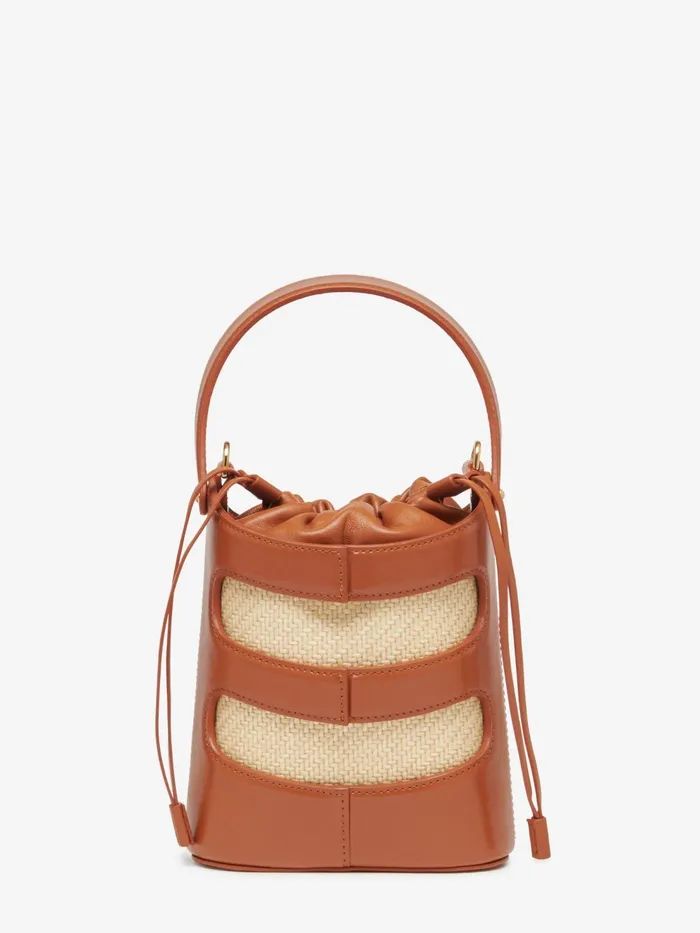 Women Crossbody Bags Alexander McQueen The Rise Mini Bucket Tannatural
